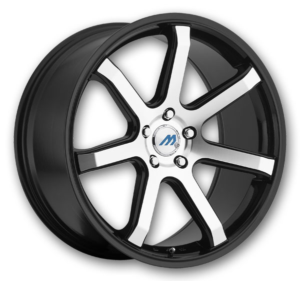Mach Wheels ME7 20x10 Gloss Black with Machined Face  42mm 72.5mm