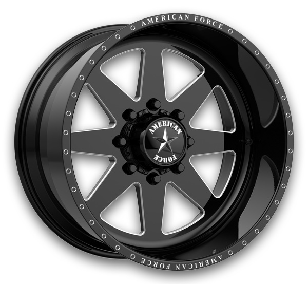 American Force Wheels 11 Independence SS 22x12 Gloss Black Machined 8x180 -40mm 124.2mm