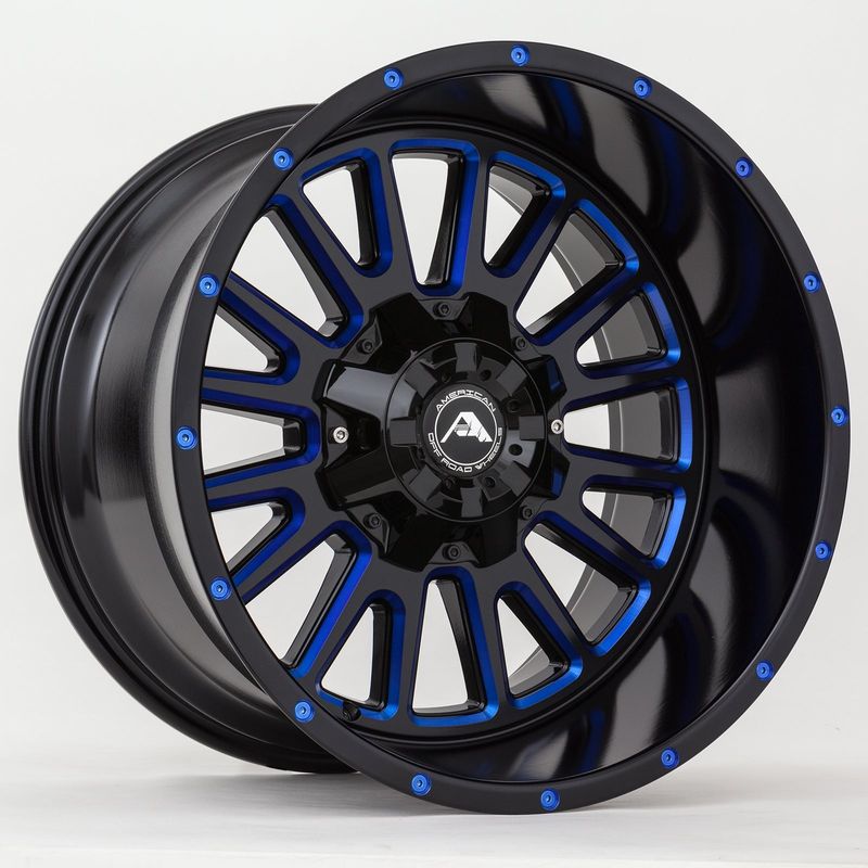 Black Milled Spoke Blue Tint