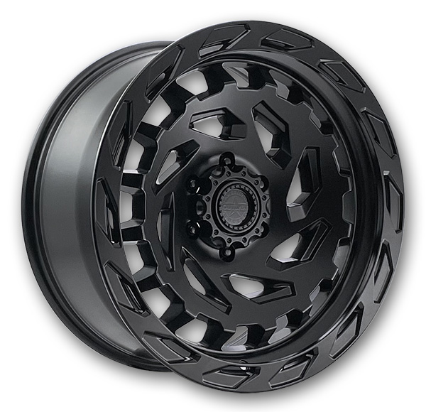 American Outlaw Wheels Chisel 17x8.5 Gloss Black w/ Machined Ring 5x127 0mm 71.6mm