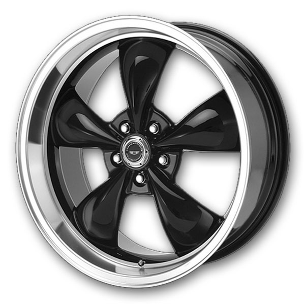 American Racing Wheels Torq Thrust M 20x8.5 Gloss Black Machined Lip 5x120 +32mm 74.1mm
