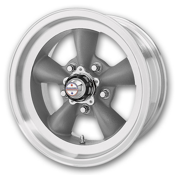 American Racing Wheels Torq Thrust D 15x4.5 Torq Thrust Gray Machined Lip 5x114.3 -15mm 83.06mm