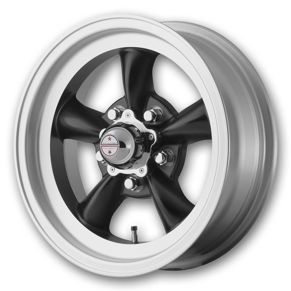 American Racing Wheels Torq Thrust D 15x4.5 Satin Black Machined Lip 5x120 -15mm 83.06mm