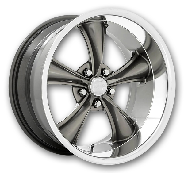 American Racing Wheels BOSS TT    18x9.5 Graphite With Diamond Cut Lip 5x114.3 -4mm 72.56mm