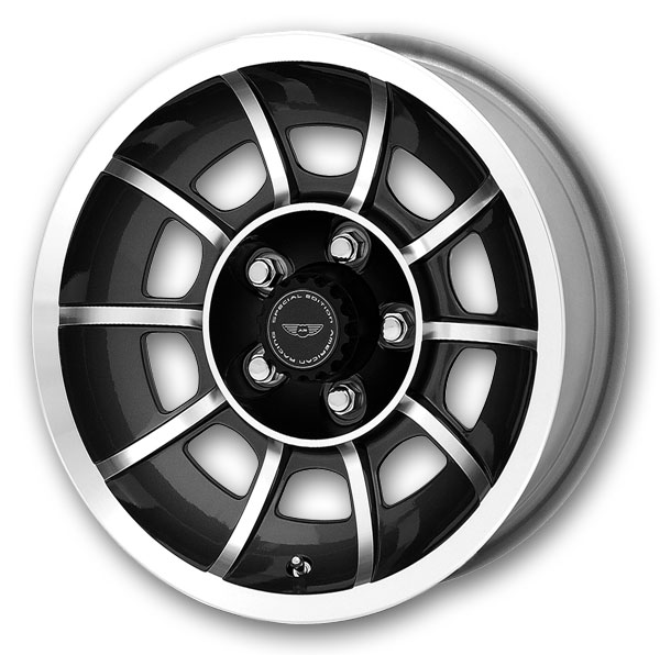 American Racing Wheels Vector 15x8.5 Satin Black Machined 5x114.3 +6mm 86.2mm