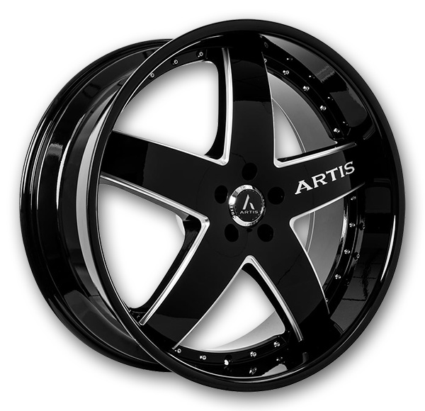 Artis Wheels Booya 26x9 Gloss Black With CNC Grooves  0mm 74.1mm