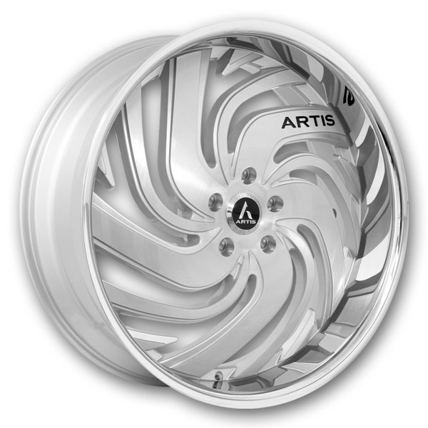 Artis Wheels Fillmore 24x9 Silver Brushed Center SS Lip 5x120 +15mm 74.1mm