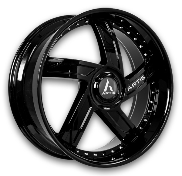 Artis Wheels Vestavia XL 24x10 Full Gloss Black  5mm 74.1mm