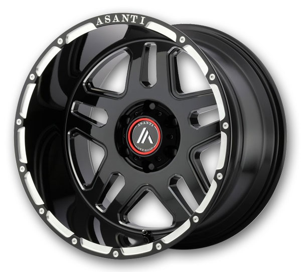 Asanti Wheels Enforcer 17x9 Gloss Black Milled 5x127 -12mm 72.56mm