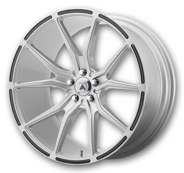 Asanti Black Label Wheels Vega 22x9 Brushed Silver Carbon Fiber Insert 5x112 +32mm 72.56mm