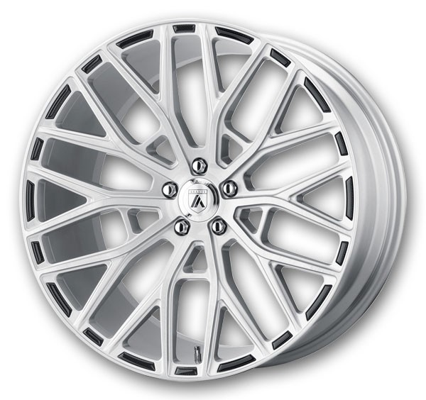 Asanti Black Label Wheels Leo 22x10.5 Brushed Silver 5x115 +25mm 72.6mm