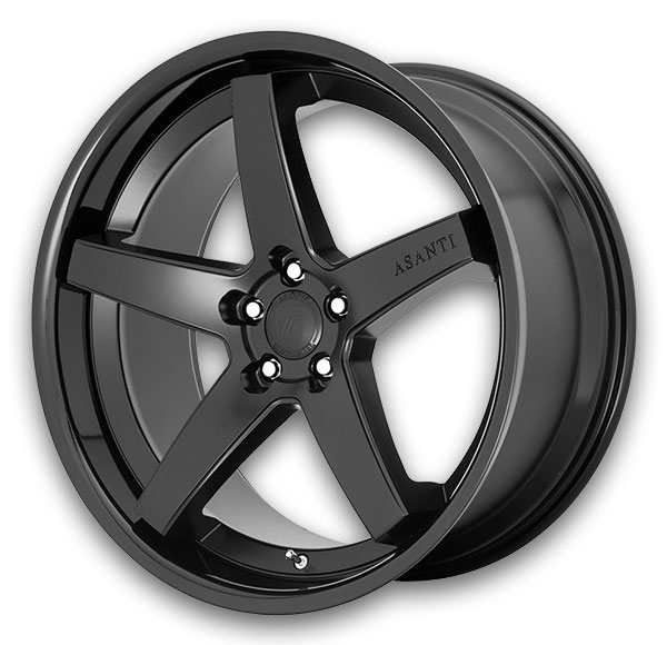 Asanti Black Label Wheels Regal 22x10.5 Satin Black Gloss Black Lip 5x112 +35mm 72.56mm