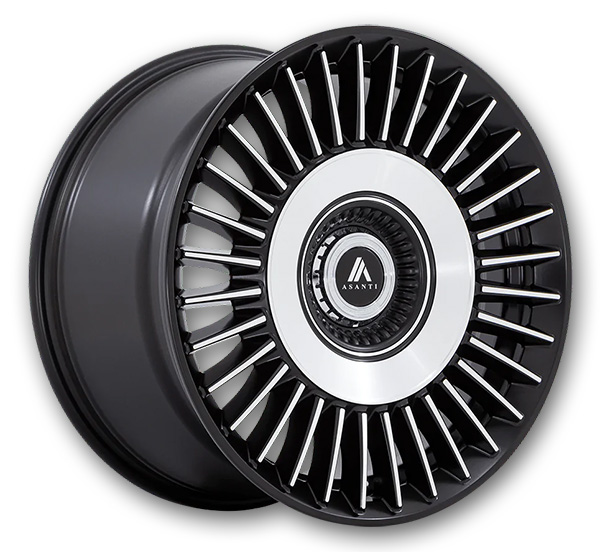 Asanti Black Label Wheels Tiara 22x9 Satin Black With Bright Machined Face 5x112/5x120 +35mm 74.1mm