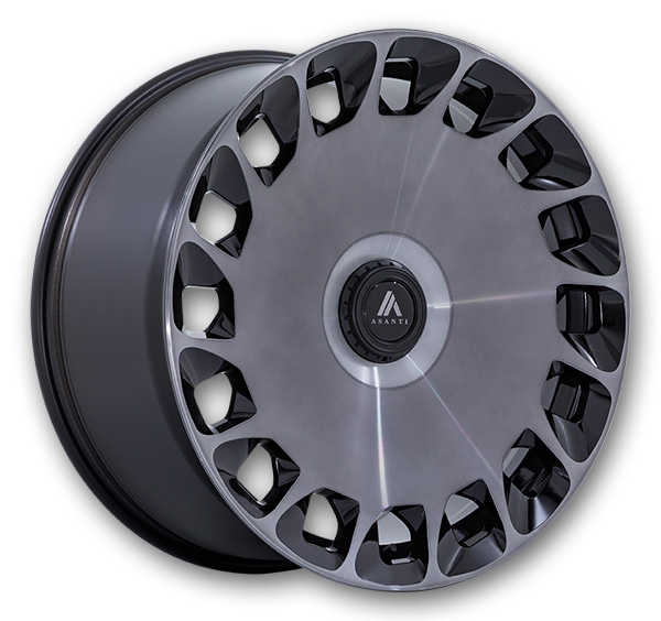 Asanti Black Label Wheels Aristocrat 24x10 Gloss Black Machined Face With DDT  +15mm 72.56mm