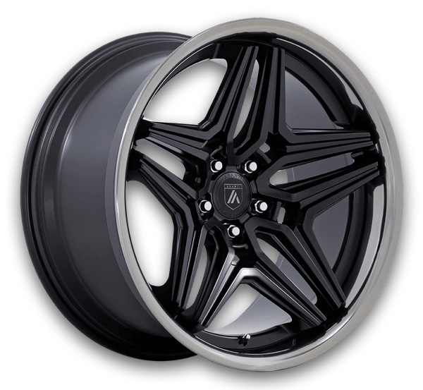 Asanti Black Label Wheels Duke 20x9 Satin Black with DDT Lip 5x120 15mm 74.1mm