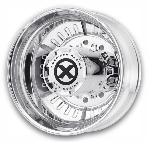 ATX Wheels AO403 Roulette Dually 22x8.25 Polished - Rear 10x11.25 -168mm 220.1mm