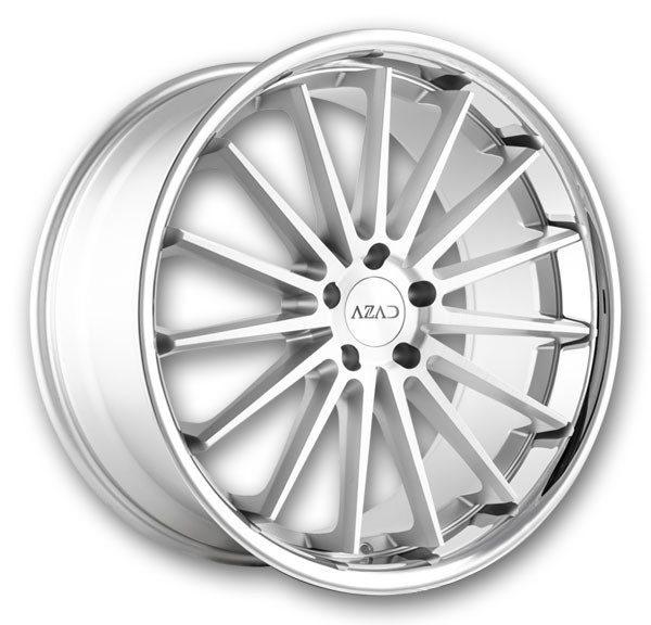 Azad Wheels AZ24 22x9 Brushed Face with SS Lip 5x115 +15mm 72.56mm