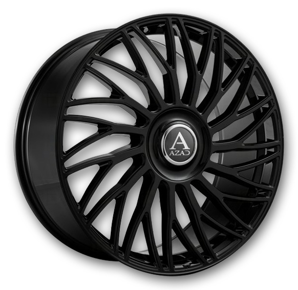 Azad Wheels AZ717 24x9 Gloss Black With Floating Cap  +30mm 72.56mm