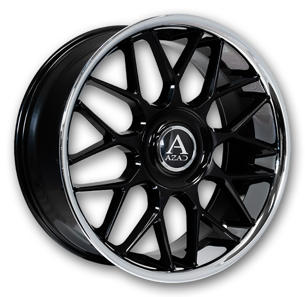 Azad Wheels AZV02 24x10 Gloss Black with Stainless Steel Lip 6x135/6x139.7 +25mm 87.1mm
