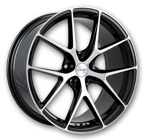 Element Wheels EL44 20x9 Black with Machined Face 5x120 +35mm 72.56mm