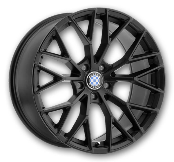 Beyern Wheels Antler 20x9 Double Black - Matte Black w/ Gloss Black Face 5x120 +32mm 72.56mm