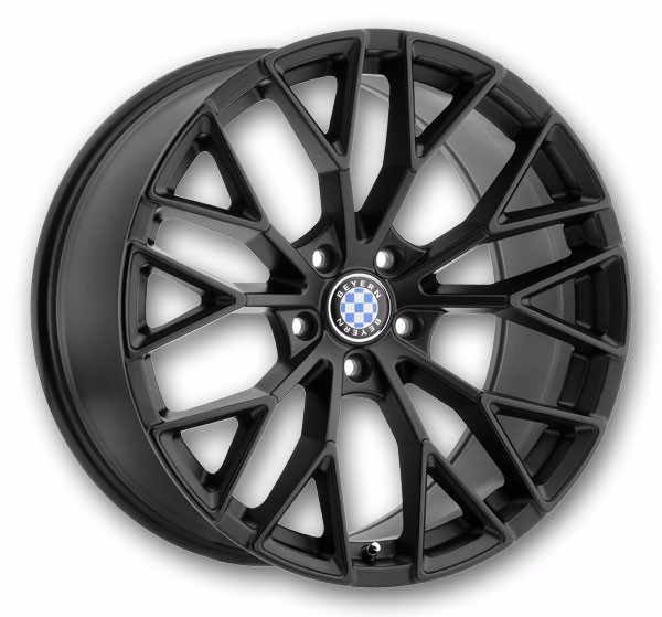 Beyern Wheels Antler 17x8 Double Black - Matte Black w/ Gloss Black Face 5x120 +15mm 72.56mm