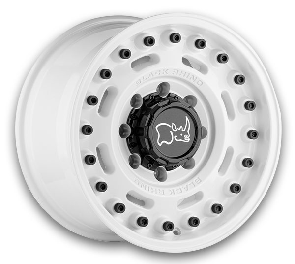 Black Rhino Wheels Axle 20x9.5 Gloss White 5x130 +25mm 84.1mm