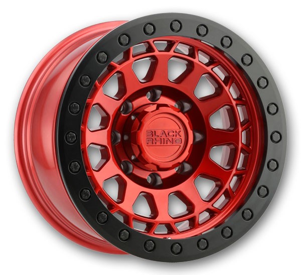 Black Rhino Wheels Primm Beadlock 17x8.5 Candy Red w/ Black Bolts 5x127 -38mm 71.6mm
