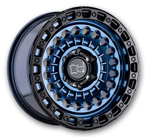 Black Rhino Wheels Sentinel 17x8.5 Cobalt Blue w/ Black Ring 5x127 -18mm 71.5mm