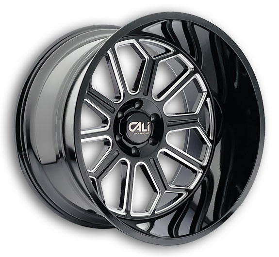 Cali Off-Road Wheels 9117 Auburn 22x12 Black / Milled 6x135 -51mm 87.1mm