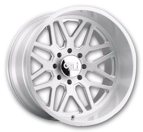 Cali Off-Road Wheels 9115 Invader 20x12 Brushed & Clear Coated 6x139.7 -51mm 106.1mm
