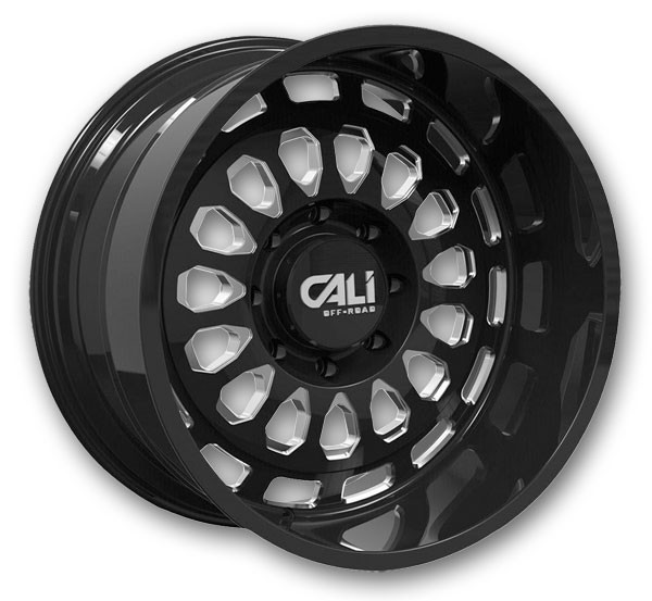 Cali Off-Road Wheels 9113 Paradox 22x12 Gloss Black with Milled Spokes 6x139.7 -51mm 106mm