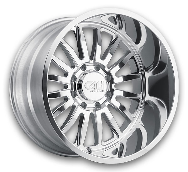 Cali Off-Road Wheels 9110 Summit 22x12 Polished with Milled Windows 8x180 -51mm 124.1mm