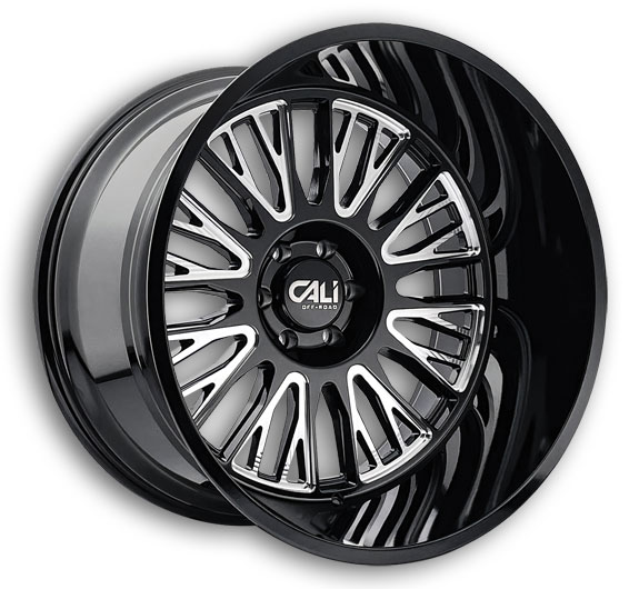 CALI OFF-ROAD Wheels 9116 Vertex 22x12 Black Milled 6x135 -44mm 87.1mm