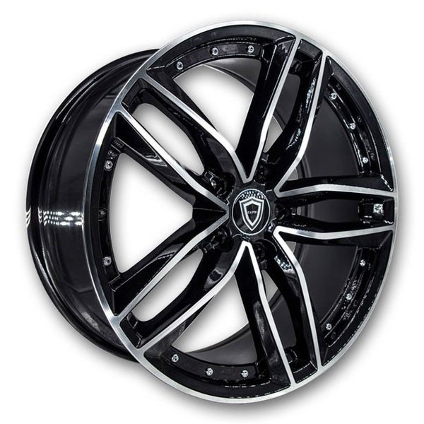 Capri Wheels C5288 22x9.5 Gloss Black Machined 5x115 +15mm 73.1mm