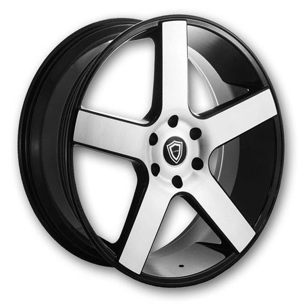 Capri Wheels C5288 22x9.5 Black with Brushed Face 5x139.7 +25mm 78.1mm