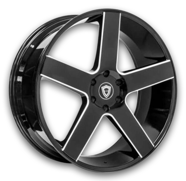 Capri Wheels C5288 22x9.5 Black Milled 5x139.7 +25mm 78.1mm