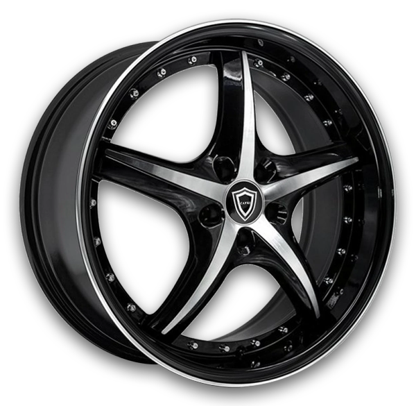 Capri Wheels C7023 20x10.5 Black Machine 5x120 +38mm 74.1mm