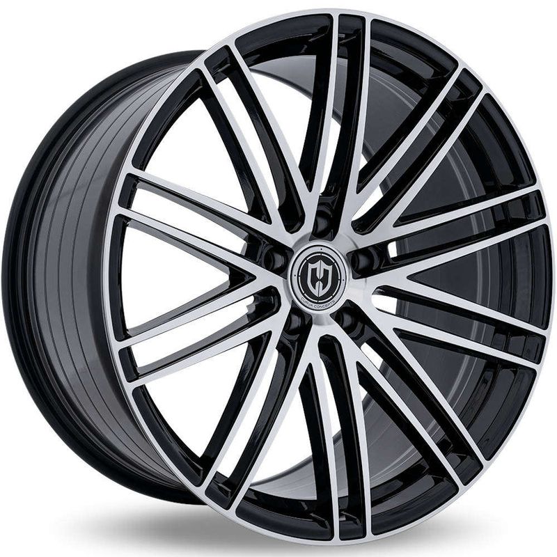 Curva Wheels CFF50 20x10.5 Gloss Black Machine Face 5x115 +25mm 71.5mm