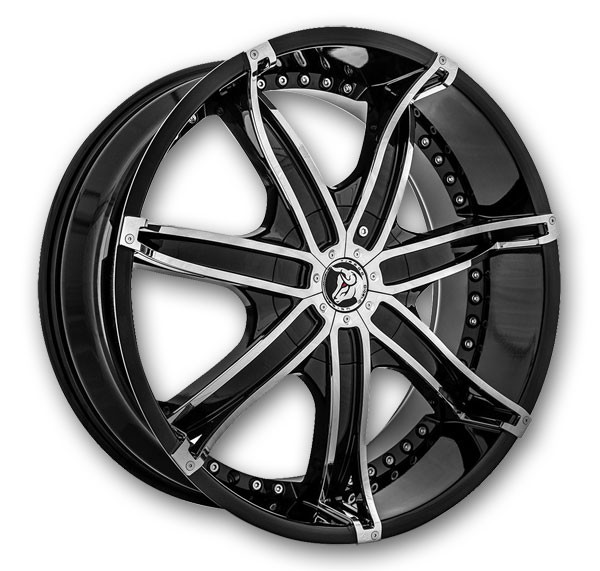 Diablo Wheels DNA 24x10 Black with Chrome Inserts  +35mm 78.1mm
