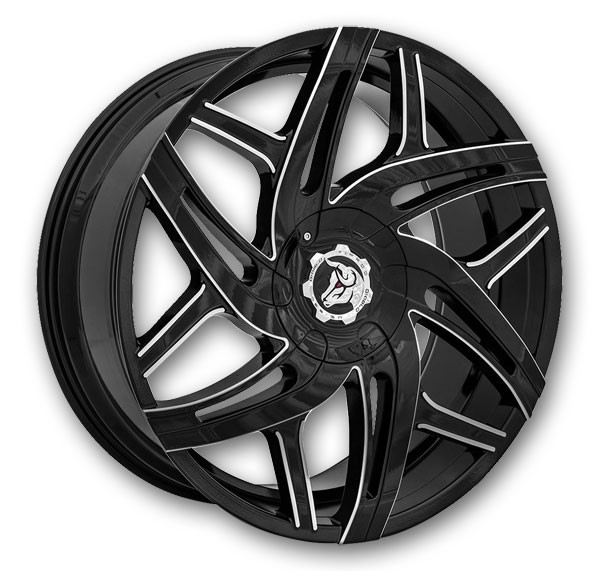 Diablo Wheels Hurricane 24x10 Black Milled  +12mm 73.1mm