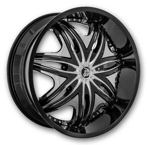 Diablo Wheels Morpheus 24x10 Black with Chrome Inserts  +35mm 78.1mm