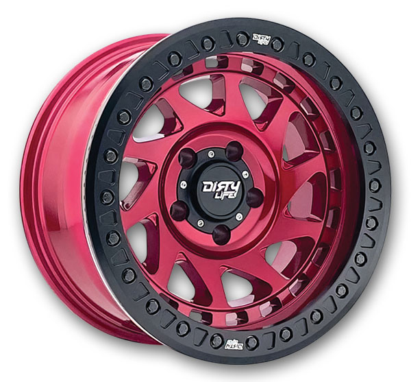 Dirty Life Wheels 9313 Enigma Race 17x9 Crimson Candy Red 6x139.7 -38mm 106mm