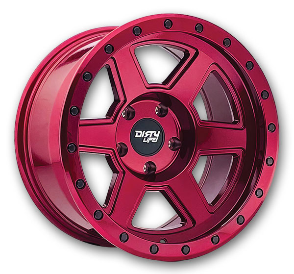 Dirty Life Wheels 9315 Compound 17x9 Crimson Candy Red 6x139.7 -38mm 106mm