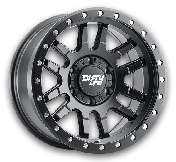 Dirty Life Wheels 9309 Canyon Pro 17x9 Matte Black with Black Lip 5x127 -38mm 71.5mm