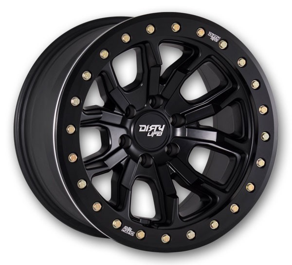 Dirty Life Wheels 9303 DT-1 17x9 Matte Black with Simulated Beadlock Ring 5x139.7 -38mm 108mm