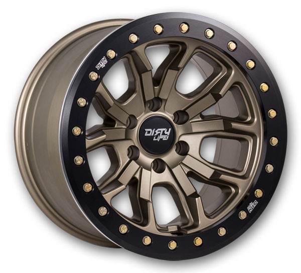 Dirty Life Wheels 9303 DT-1 20x9 Matte Gold with Simulated Beadlock Ring 8x170 +0mm 130.8mm