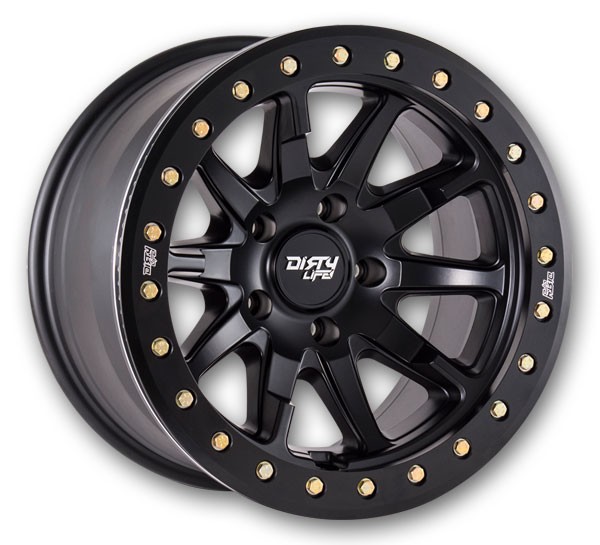 Dirty Life Wheels 9304 DT-2 17x9 Matte Black with Simulated Beadlock Ring 6x120 -12mm 66.9mm