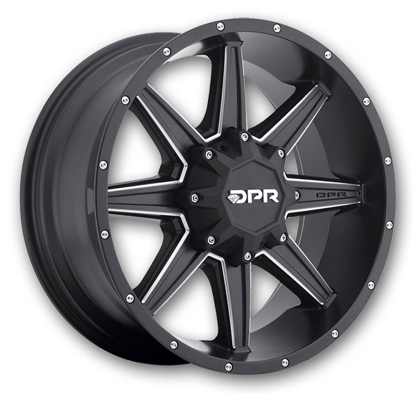 DPR Wheels Tech-9 20x9 Matte Black w/ Milled Spokes  -12mm 78mm