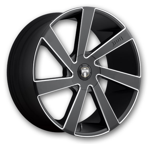 Dub Wheels S133 Directa 20x8.5 Black and Milled 5x108/5x114.3 +35mm 72.6mm